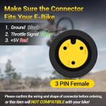 Zeekpowa Thumb Throttle for Bafang 3 Pin Female Connector Speed Throttle for BBS01B BBS02B BBS-HD Mid Drive Motor eBike Conversion Kits E-Bike Throttle with 17.7 inch Cable