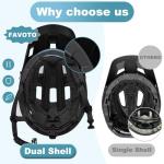 Favoto Mountain Bike Helmet - Dual Shell Lightweight MTB Bicycle Helmet Adjustable for Adults Men Women Youth CPSC Certificated, Glossy Black