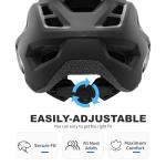 BATFOX Mountain Bike Helmet for Men Women,MTB Bicycle Cycling E-Bike Helmet for Adults Fit(52-60CM) (W/Goggles-Black, L(56-60CM))