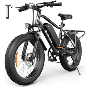 isinwheel M10 Pro Electric Bike, 1000W Peak Motor, 22 MPH 20"x4" Fat Tire Ebike, USB Phone Charging Port, 10.4Ah Removable Battery, 7-Speed Electric Dirt Bike for Adults, Teens & Women