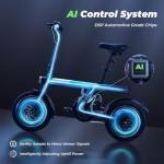 isinwheel U1 Electric Bike for Adults 750W Peak Motor, 20 mph Folding Ebike, 14" Adults Electric Bicycles with Smart Uphill, 280.8Wh Battery, 25 Miles PAS Range, Mini E Bikes for Adults and Teens