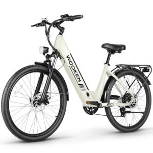 Wooken Electric Bike 26" x 2.1" Tire Electric Bicycle, Peak 1000W Electric City Cruiser Bike, Ebikes for Adults with 48V 10.4AH Removable Lithium-Ion Battery, LCD Display, Up to 50 Miles