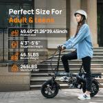 URLIFE Folding Electric Bike for Adults, 14" Portable Commuter ebikes, 20-40 Mile Long Range, 500W Peak Motor, 20MPH, UL 2849 Mini Bikes for Teens (Black)