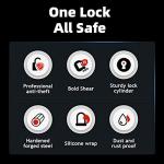 ROCKBROS U Lock Bike U Lock with Cable Heavy Duty Anti Theft Bike Lock U-Lock 4 ft Cable Mounting Bracket for Bikes eBikes Motorcycles Scooters