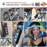 Seatylock FoldyLock Compact Folding Bike Lock - Award Winning Patented Lightweight High Security Bicycle Lock - Heavy Duty Anti Theft Smart Secure Guard with Keys & Case for Bikes or Scooters
