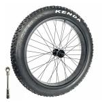 Fat Bike Front Wheel 26''x4.0 with Tyre Hub Spokes Black Alloy Aluminum Snow Bicycle fatbike Rim Wheel 26 Bolt On