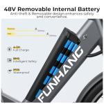 Funhang Electric Bike for Adults, 1000W Peak Ebike, 50Miles 21.7MPH Step Thru Electric Bicycle, 26" Commuter E Bikes with 48V Built-in Removable Battery, Adjustable Stem, 7-Speed, UL 2849 Certified