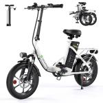 isinwheel U4 16" Folding E Bike for Adults Electric Bike with Suspension, 10.4Ah Battery, 500W Motor, 19mph Top Speed, Step Through Adult Electric Bicycles, Mini Commute Ebike for Adults and Teens