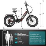 Wooken Electric Bike for Adults, Peak 1000W Motor Ebike,20"x4.0" Fat Tire Electric Bike,48V 13AH Removable Lithium-ion Battery,Up to 60 Miles, Step-Thru Electric Mountain Bike,SGS Certified to UL 2849