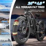 CTVVXXC 9000W Dual Motor Ebike for Adults Men 45MPH - Fast Electric Bike with 52V 34Ah Battery Up to 100 Miles,Lockable Suspension 24" Fat Tire Electric Bicycle for Off-Road Mountain Snow Commuter