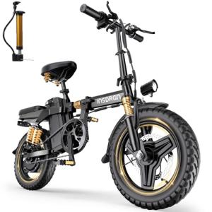 INSDRGN 14" Folding Electric Bike for Adults, Peak 1500W Motor,20MPH Max Speed,48V 16Ah Removable Battery Electric Bike, 35/62Miles Max Range, UL 2849 Certified E Bike