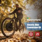 Hanmorfarbi 48V 1000W 24 Inch Front Wheel Electric Bike Conversion Kit with LCD Display, PAS Sensor, Thumb Throttle & Brake Levers, E-Bike Conversion Kit for City, Mountain, Road Bike (Front Wheel)