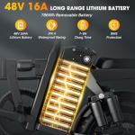 INSDRGN 14" Folding Electric Bike for Adults, Peak 1500W Motor,20MPH Max Speed,48V 16Ah Removable Battery Electric Bike, 35/62Miles Max Range, UL 2849 Certified E Bike