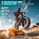 TST Electric Bike for Adults 1500W Peak 20" Fat Tire All- Terrain E-Bike 60 Miles 28 MPH Electric Dirt Bike - 48V 15 AH Battery Tested to Safety Tested to UL 2849 Powered Electric Bicycle