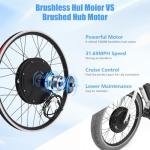 Hanmorfarbi 48V 1000W 24 Inch Front Wheel Electric Bike Conversion Kit with LCD Display, PAS Sensor, Thumb Throttle & Brake Levers, E-Bike Conversion Kit for City, Mountain, Road Bike (Front Wheel)