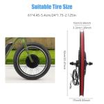 Hanmorfarbi 48V 1000W 24 Inch Front Wheel Electric Bike Conversion Kit with LCD Display, PAS Sensor, Thumb Throttle & Brake Levers, E-Bike Conversion Kit for City, Mountain, Road Bike (Front Wheel)