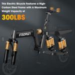 INSDRGN 14" Folding Electric Bike for Adults, Peak 1500W Motor,20MPH Max Speed,48V 16Ah Removable Battery Electric Bike, 35/62Miles Max Range, UL 2849 Certified E Bike