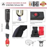 Seatylock Viking Bike Chain Lock with Key - Magnetic Patented Sold Secure Silver Rated - Heavy Duty Anti Theft - Smart Ultra Security Bicycle Lock (35.5 Inch)