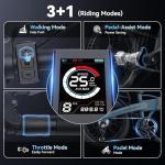 Jasion EB6 Electric Bike for Adults, [1000 Peak Motor & 25Mph],55 Miles Max Range (PAS 1) by 504Wh Built-in Battery, 20'' Fat Tire Folding Ebike with LCD Display and 5 Pedal Assist Levels