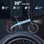 Jasion EB6 Electric Bike for Adults, [1000 Peak Motor & 25Mph],55 Miles Max Range (PAS 1) by 504Wh Built-in Battery, 20'' Fat Tire Folding Ebike with LCD Display and 5 Pedal Assist Levels