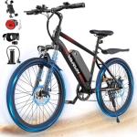 VARUN Electric Bike - Ebikes for Adults Peak 500W 20MPH Up to 40Mile Commuter Ebike with Removable Battery, Electric Mountain Bike with 7-Speed Front Fork Suspension and Dual Disc Brakes