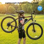 VARUN Electric Bike - Ebikes for Adults Peak 500W 20MPH Up to 40Mile Commuter Ebike with Removable Battery, Electric Mountain Bike with 7-Speed Front Fork Suspension and Dual Disc Brakes