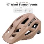 BATFOX Mountain Bike Helmet for Men Women,MTB Bicycle Cycling E-Bike Helmet for Adults Fit(52-60CM) (W/Goggles-Brown, L(56-60CM))