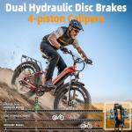 FREESKY Wildcat Pro Electric Bike for Adults, 105Miles Long Range Ebike, 25A Battery, 37MPH & 3000W Step-Thru 26'' Fat Tire 85% Reduce Bump Full Suspension E Bike Womens/Man