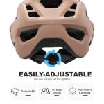 BATFOX Mountain Bike Helmet for Men Women,MTB Bicycle Cycling E-Bike Helmet for Adults Fit(52-60CM) (W/Goggles-Brown, L(56-60CM))