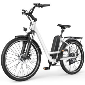 Loeook Electric Bike for Adults, Peak 1000W Ebike, 50Miles 21.7MPH UL 2849 Certified Commuter Bike, 26'' City Cruiser Bicycle with 48V Removable Battery, Rear Rack, Adjustable Stem, 7 Speed