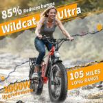 FREESKY Wildcat Pro Electric Bike for Adults, 105Miles Long Range Ebike, 25A Battery, 37MPH & 3000W Step-Thru 26'' Fat Tire 85% Reduce Bump Full Suspension E Bike Womens/Man
