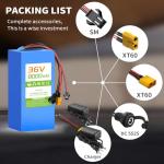 36V Lithium Battery Pack 8Ah/10Ah, Built-in 25A BMS, XT60 SM Connector, w/ 2A Charger, Compatible with Jetson Bolt pro and 36V DC 100W-600W Power Systems DIY Projects (36V 8Ah)