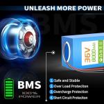 36V Lithium Battery Pack 8Ah/10Ah, Built-in 25A BMS, XT60 SM Connector, w/ 2A Charger, Compatible with Jetson Bolt pro and 36V DC 100W-600W Power Systems DIY Projects (36V 8Ah)