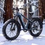 PUCKIPUPPY Electric Bike for Adults with 960W(Peak), 26" Fat Tire Electric Mountain Bike，48V 15AH Removable Battery Ebike, 28MPH Aluminum Frame E Bike with Rear Storage Shelf, Beagle(Navy Blue)