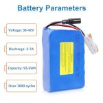 KBT 36V 2.6Ah Rechargeable Lithium Battery with Charger, Charging Cable, Cable Connector