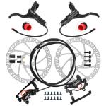 Z00M HB876E 2-PIN 4-Pistons E-Bike Electric Power-Off Hydraulic Brake Set, Pre-Bled with Mineral Oil Brakes Kit for eBike, Mountain Bike, Road Bike