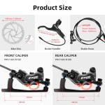Z00M HB876E 2-PIN 4-Pistons E-Bike Electric Power-Off Hydraulic Brake Set, Pre-Bled with Mineral Oil Brakes Kit for eBike, Mountain Bike, Road Bike
