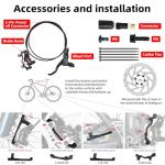 Z00M HB876E 2-PIN 4-Pistons E-Bike Electric Power-Off Hydraulic Brake Set, Pre-Bled with Mineral Oil Brakes Kit for eBike, Mountain Bike, Road Bike