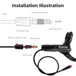 Z00M HB876E 2-PIN 4-Pistons E-Bike Electric Power-Off Hydraulic Brake Set, Pre-Bled with Mineral Oil Brakes Kit for eBike, Mountain Bike, Road Bike