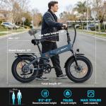 Jasion X-Hunter Electric Bike for Adults 1400W Peak Motor,30MPH Max Speed,48V 13AH Removable Battery,Full Suspension System Design,20 * 4.0 Fat Tire Foldable Ebike,7-Speed Electric Bicycle