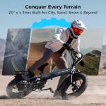 Jasion X-Hunter Electric Bike for Adults 1400W Peak Motor,30MPH Max Speed,48V 13AH Removable Battery,Full Suspension System Design,20 * 4.0 Fat Tire Foldable Ebike,7-Speed Electric Bicycle