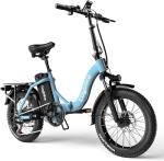 Foldable Electric Bike for Adults, Peak 1000W Brushless Motor 30MPH 70Miles City Commuter Ebike, 48V 20AH Lithium Battery, 20" Fat Tire 7-Speed Mountain E-Bicycle Front Suspension LCD Display, Blue
