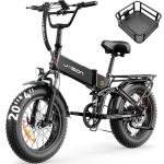 Jasion X-Hunter Electric Bike for Adults,1400W Peak Motor 30MPH 70+ Miles Foldable Ebike,624WH Removable Battery,Full Suspension 20’’*4 Fat Tire Bicycle for Commute,Snow,Mountain,7-Speed,Black+Grey