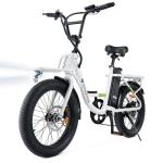 isinwheel U7 Electric Bike for Adults, 750W Peak 20 mph Cargo Ebike Adult Electric Bicycles 55 Miles Range E Bike, 48V 10.4Ah Removable Battery, 7 Speed Gearshift, 20" Step Thru Ebikes for Adults