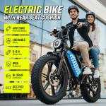 SISIGAD Electric Bike for Adults, Peak 1800W Motor, 32 MPH 70 Miles, Fat Tire 20" Retro E-Bike, 48V 15Ah Removable Battery, 7-Speed for City Commuting, Off-Roading, Mountain, UL 2849 Certified