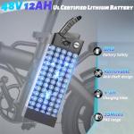 Folding Electric Bike for Adults, 550W Motor, 23MPH, 14" Mini Ebike | Pedal Assist | 30° Uphill | Shock Absorbers | 48V12AH Removable Battery | UL 2849 | Dual Disc Brake | 38 Miles PAS