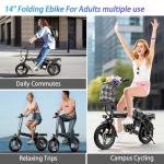 Folding Electric Bike for Adults, 550W Motor, 23MPH, 14" Mini Ebike | Pedal Assist | 30° Uphill | Shock Absorbers | 48V12AH Removable Battery | UL 2849 | Dual Disc Brake | 38 Miles PAS