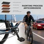 Folding Bike Pedals, Mountain Bike Pedals CNC Aluminum Bicycle Flat Pedals, 9/16'' with Reflective Strips | Non-Slip | Waterproof | Wide Flat Foldable Pedals for Ebike, Urban Commute, MTB Bikes