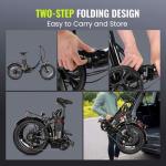 Vivi MT20UL Foldable Electric Bike 20" x3.0 Fat Tire Electric Bike with 48V 499.2WH Removable Battery, Peak 1000W, Up to 50 Miles EBike, 7-Speed, 21.7MPH, Cruise Control, SGS Certified to UL2849