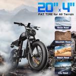 Aetherdriv Electric Bike for Adults 1500W, 35MPH 60Miles Range 20" Fat Tire Electric Bike, 48V 18.9Ah Battery Electric Mountain Bike,Hydraulic Brake for Ebike, 7-Speed All-Terrain Electric Dirt Bike